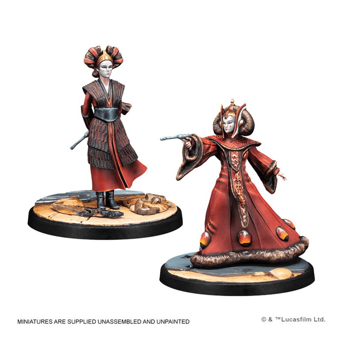 Atomic Mass Games Star Wars Shatterpoint SWP15 Expansión We Are Brave Squad Pack con 4 Miniaturas de Padmé Amidala y Doncellas de Naboo, Edad 14+, Multilingüe