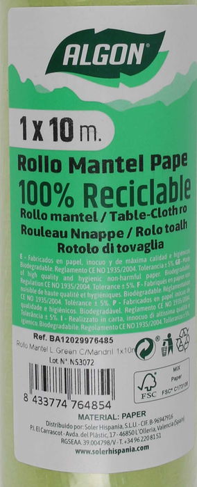 Algon Rollo Mantel L.Green C/Mandril 99 cm Ancho (12 Unidades)