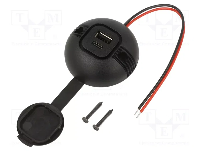 PRO CAR Alimentador USB con USB A y USB C, Negro PRO CAR Alimentador USB con USB A y USB C, Negro
