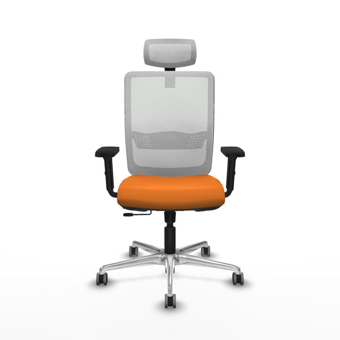 PIQUERAS Y CRESPO Silla de oficina Haches con mecanismo Sincro/Traslack Naranja y Blanco
