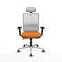 PIQUERAS Y CRESPO Silla de oficina Haches con mecanismo Sincro/Traslack Naranja y Blanco