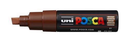 POSCA Marcador PC-8K Punta Biselada 8.0mm Marrón