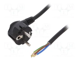 PLASTROL Cable de alimentación H03VV-F,OMY 3x1,5mm2 negro 1,8m