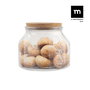 La Mediterranea Tarro de Vidrio con Tapón de Corcho 1600ml, Pack de 8 unidades