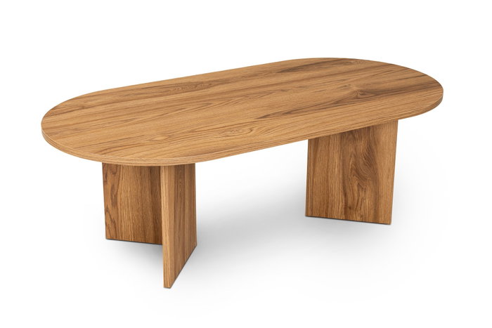Nordure Mesa de Centro Oval 120cm Ancho x 60cm Alto x 40cm Fondo en MDF