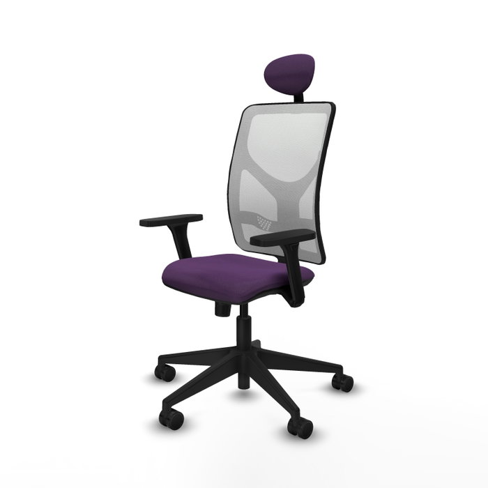 PIQUERAS Y CRESPO Silla de oficina Motilla Morada con Malla Blanca