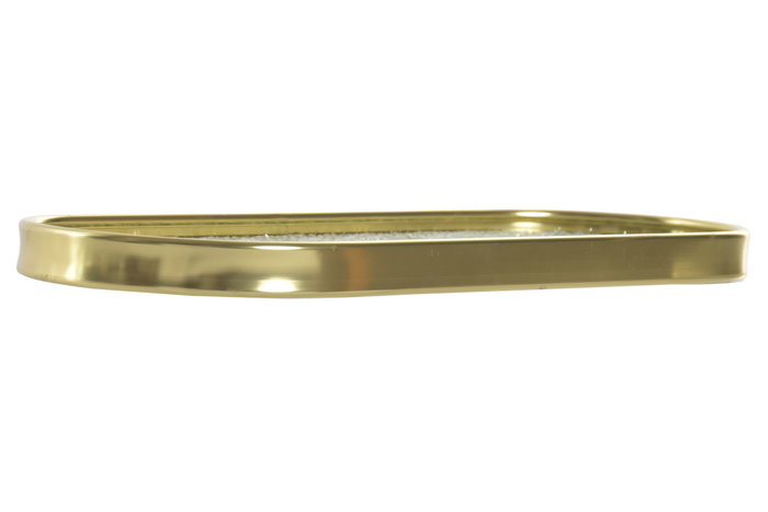 DKD Home Decor Bandeja de Metal y Cristal Verde y Dorado