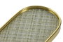 DKD Home Decor Bandeja de Metal y Cristal Verde y Dorado
