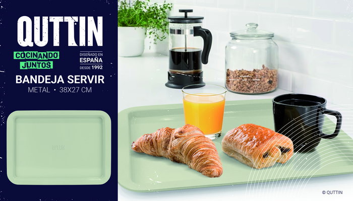 Quttin Bandeja Metal para Servir 38 x 27 cm (3 Surtidos) (12 Unidades)