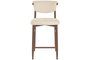DKD Home Decor Taburete de Metal y Poliéster Marrón y Beige