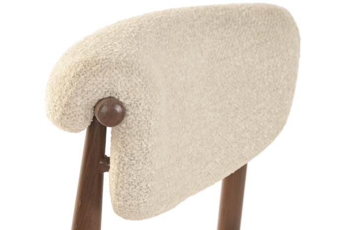 DKD Home Decor Taburete de Metal y Poliéster Marrón y Beige