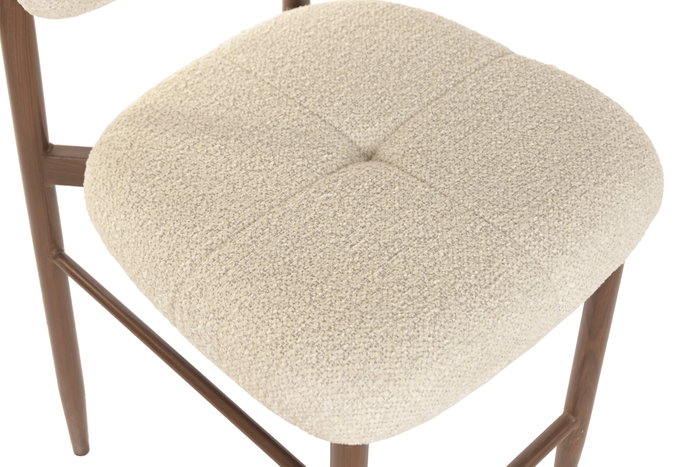 DKD Home Decor Taburete de Metal y Poliéster Marrón y Beige