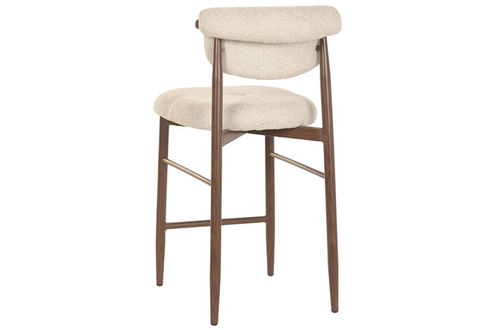 DKD Home Decor Taburete de Metal y Poliéster Marrón y Beige