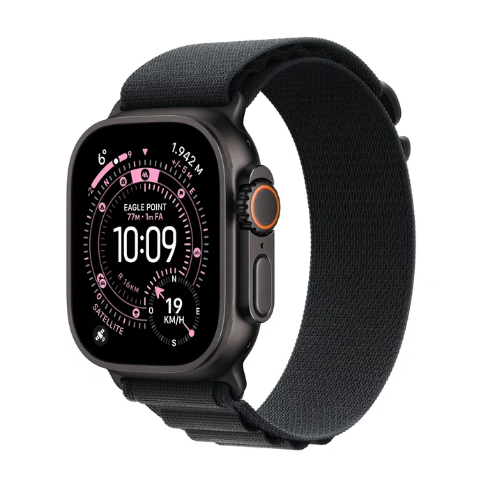 Apple Watch Ultra 3 GPS + Cellular 49mm Caja Titanio Negro y Correa Alpine Loop Negra S