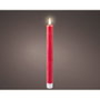 Lumineo Vela LED Cera Roja Ø2,2 x 24,5 cm Pack 2 uds