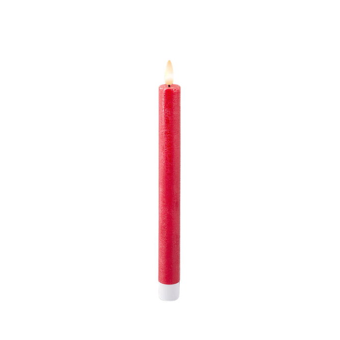 Lumineo Vela de Cera LED Roja con Efecto Llama, Pack de 2 Lumineo Vela de Cera LED Roja con Efecto Llama, Pack de 2