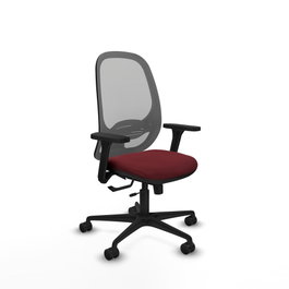 PIQUERAS Y CRESPO Silla de oficina Cilanco con mecanismo Sincro/Traslack, Granate y Gris