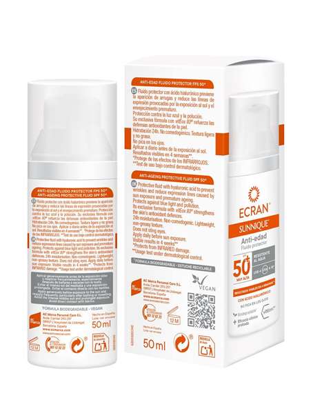 Ecran Sunnique Anti-edad Facial SPF50+ 50 ml