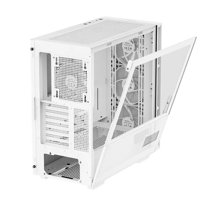 DeepCool CH560 DIGITAL WH - Torre ATX Blanco con Iluminación RGB, Ventiladores Incluidos, Panel de Cristal Templado y Gestión de Cables