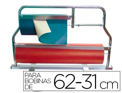 Blanca Portarrollo metal mostrador corta papel para bobinas de 62-31 cm