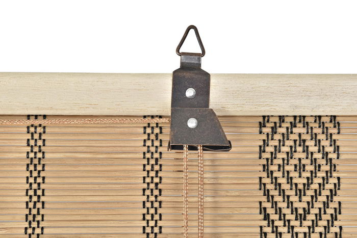 DKD Home Decor Estor Balines Marron Oscuro Poliéster Bambú 175 x 60 x 3 cm