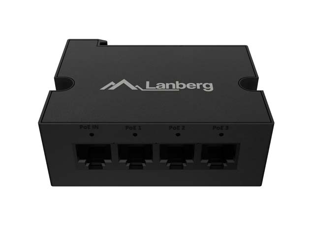 Lanberg Switch PoE Extender 1xin 3xout DIN 30W