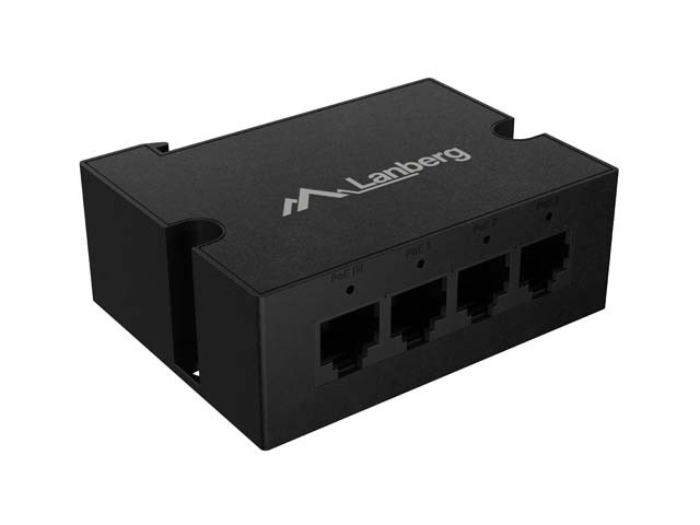 Lanberg Switch PoE Extender 1xin 3xout DIN 30W