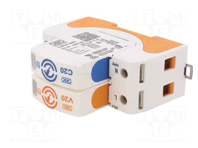 OBO BETTERMANN Limitador de sobretensiones Tipo 2 1+NPE 20kA 280VAC OBO BETTERMANN Limitador de sobretensiones Tipo 2 1+NPE 20kA 280VAC