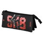 Pro-Dg Estuche Portatodo Triple SK8 PRO-DG Negro con 3 Compartimentos y Cierre Cremallera Resistente Ripstop