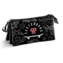 Pro-Dg Estuche Portatodo Triple SK8 PRO-DG Negro con 3 Compartimentos y Cierre Cremallera Resistente Ripstop