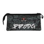 Pro-Dg Estuche Portatodo Triple SK8 PRO-DG Negro con 3 Compartimentos y Cierre Cremallera Resistente Ripstop