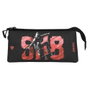 Pro-Dg Estuche Portatodo Triple SK8 PRO-DG Negro con 3 Compartimentos y Cierre Cremallera Resistente Ripstop