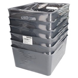 Dovelis Cesto Organizador Plástico 10L Gris - Pack de 6 unidades retráctiles