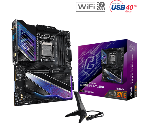 ASRock MK X870E NOVA WiFi Placa Base ATX AMD X870E Socket AM5 DDR5 Wi-Fi 7 90-MXBPX0-A0UAYZ