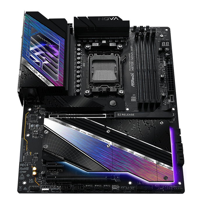 ASRock X870E Nova WiFi Placa Base ATX (AM5, AMD X870E, Ryzen 7000/8000/9000, DDR5 hasta 8200 MHz, 256 GB, Wi-Fi 7, Bluetooth 5.4, PCIe 5.0, 7.1 CH)