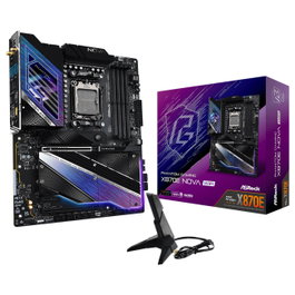 ASRock X870E Nova WiFi Placa Base ATX (AM5, AMD X870E, Ryzen 7000/8000/9000, DDR5 hasta 8200 MHz, 256 GB, Wi-Fi 7, Bluetooth 5.4, PCIe 5.0, 7.1 CH)