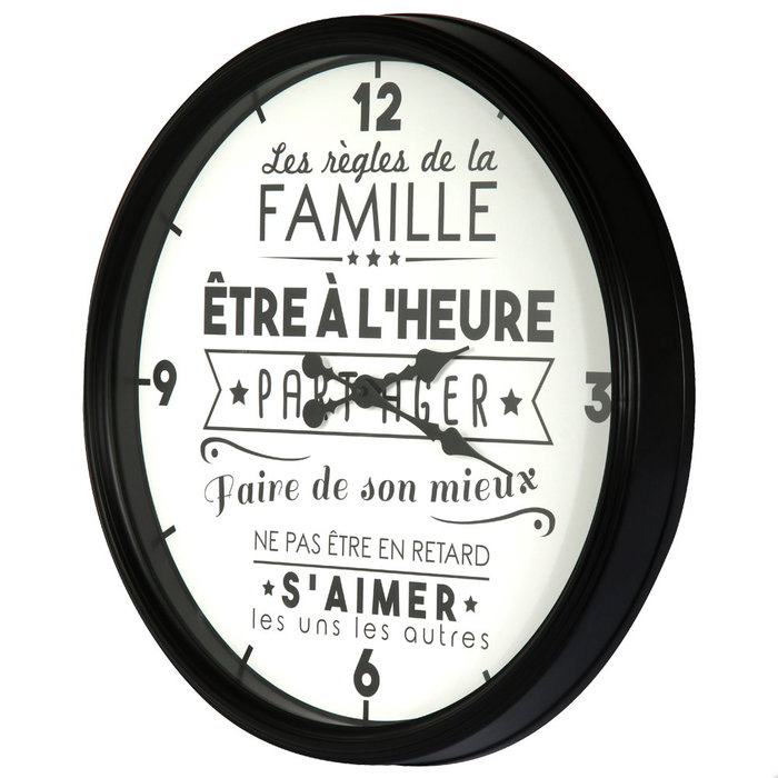Home Deco Factory Reloj de Pared Decorativo Bistrot, Diámetro 50 cm, Cuarzo, Para Sala o Cocina