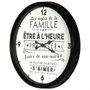 Home Deco Factory Reloj de Pared Decorativo Bistrot, Diámetro 50 cm, Cuarzo, Para Sala o Cocina