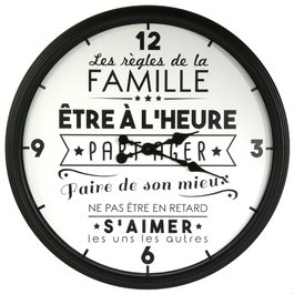 Home Deco Factory Reloj de Pared Decorativo Bistrot, Diámetro 50 cm, Cuarzo, Para Sala o Cocina