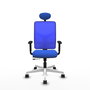 PIQUERAS Y CRESPO Silla de oficina Motilla Azul con mecanismo Sincro/Traslack