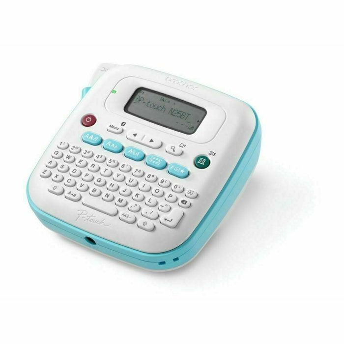 Brother PT-N25BT Rotuladora Electrónica Bluetooth con Teclado QWERTY, Azul y Blanco