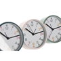 DKD Home Decor Reloj Despertador de Metal Silencioso Surtido de 3 Unidades