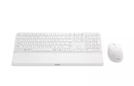 Philips 6000 Series SPT6607W/16 Kit Teclado y Ratón Inalámbrico Dual RF 2.4GHz + Bluetooth 5.0, Inglés QWERTY 110 Teclas, Blanco, Reposamuñecas, 3200 DPI, Multidispositivo (3)