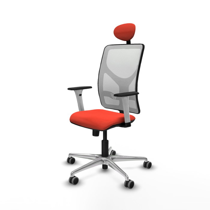 PIQUERAS Y CRESPO Silla de oficina Motilla con mecanismo Sincro, Tela Naranja oscuro y Malla Blanco PIQUERAS Y CRESPO Silla de oficina Motilla con mecanismo Sincro, Tela Naranja oscuro y Malla Blanco