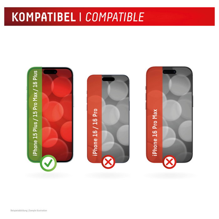 Displex Protector de Pantalla de Vidrio Templado 10H para iPhone 15 Plus / 15 Pro Max / 16 Plus - Kit Completo de Aplicación en Seco, Anti-Huellas, Transparente - 02013