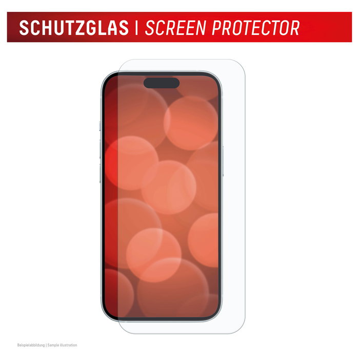 Displex Protector de Pantalla de Vidrio Templado 10H para iPhone 15 Plus / 15 Pro Max / 16 Plus - Kit Completo de Aplicación en Seco, Anti-Huellas, Transparente - 02013
