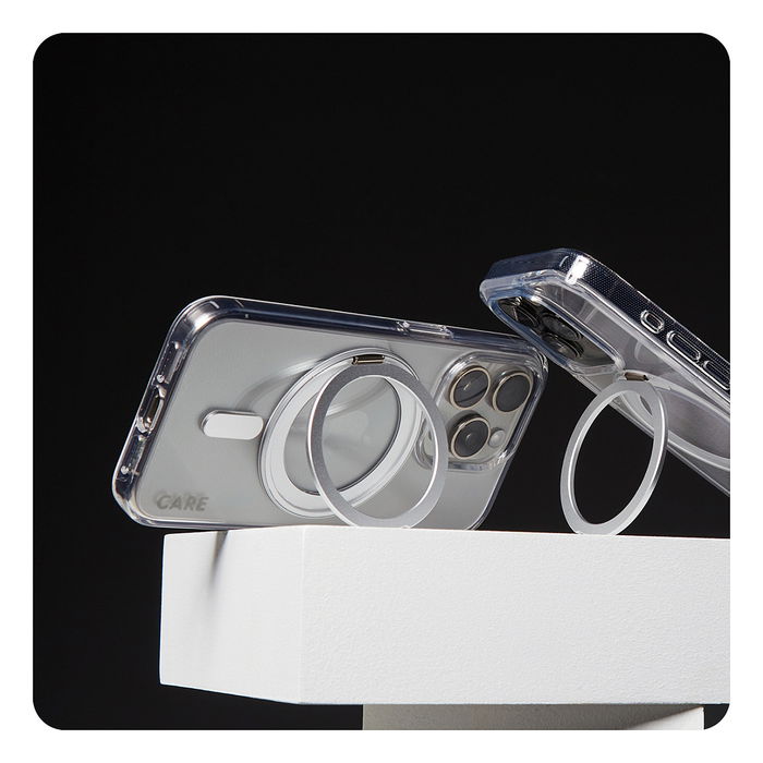 PanzerGlass Funda CARE Silver Kickstand MagSAFE para iPhone 16 Transparente