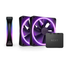 NZXT RF-D12TF-B1 - Pack de 3 Ventiladores RGB F120 DUO 120mm Negros - 500-1800 RPM, 29 dB, LED Multi-Color, 4-Pines