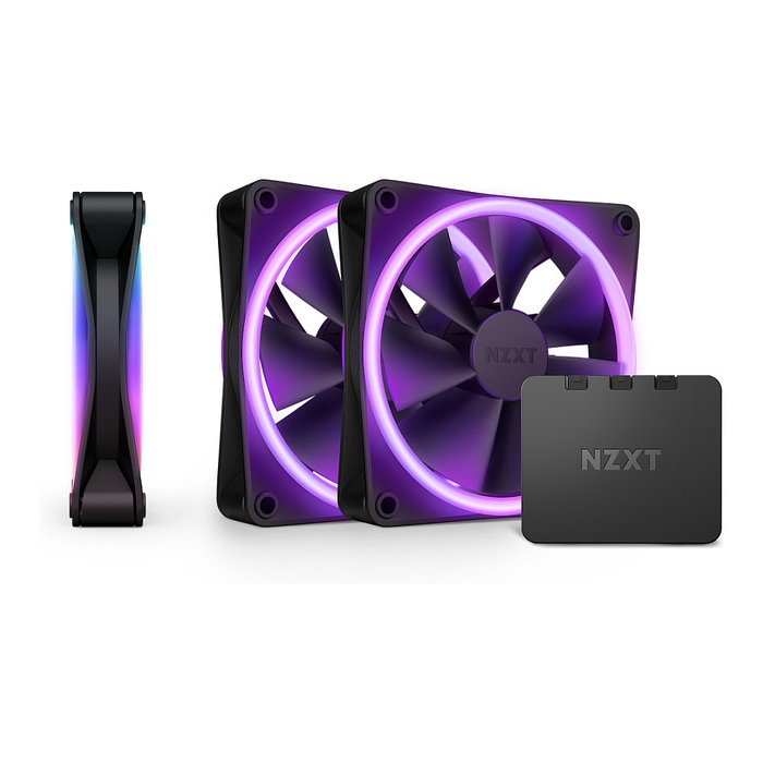 NZXT RF-D12TF-B1 - Pack de 3 Ventiladores RGB F120 DUO 120mm Negros - 500-1800 RPM, 29 dB, LED Multi-Color, 4-Pines NZXT RF-D12TF-B1 - Pack de 3 Ventiladores RGB F120 DUO 120mm Negros - 500-1800 RPM, 29 dB, LED Multi-Color, 4-Pines
