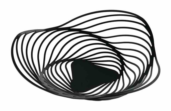 Alessi ACO03 B Trinity Cesto Frutero de Acero y Resina Negro 33cm